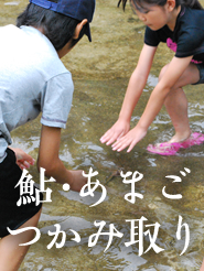 鮎・あまごつかみ取り
